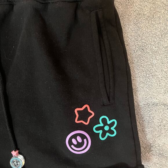 PacSun Black Spectrum PAC Short Y2K Charms Drawstring Lounge Cozycore Size Small - Picture 6 of 8